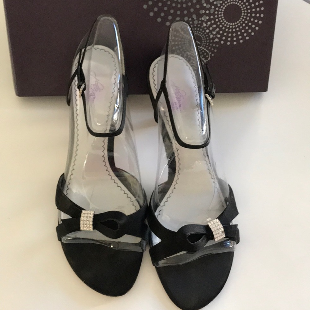 BP Larissa Black Satin Sandals 11